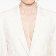 Harris Wharf London Textured Single Breasted Jacket in White