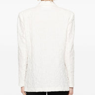 Harris Wharf London Textured Single Breasted Jacket in White