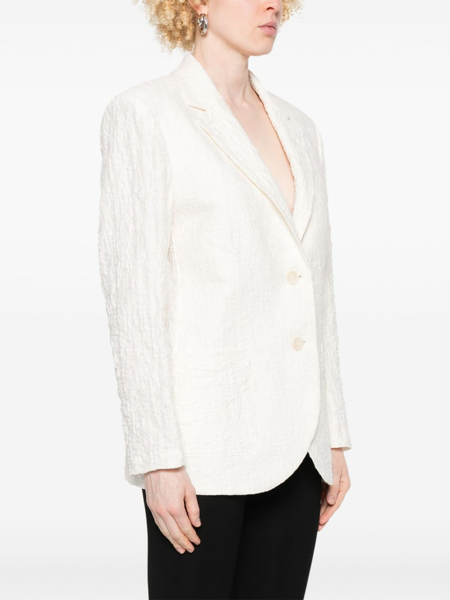 Harris Wharf London Textured Single Breasted Jacket in White