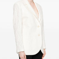 Harris Wharf London Textured Single Breasted Jacket in White