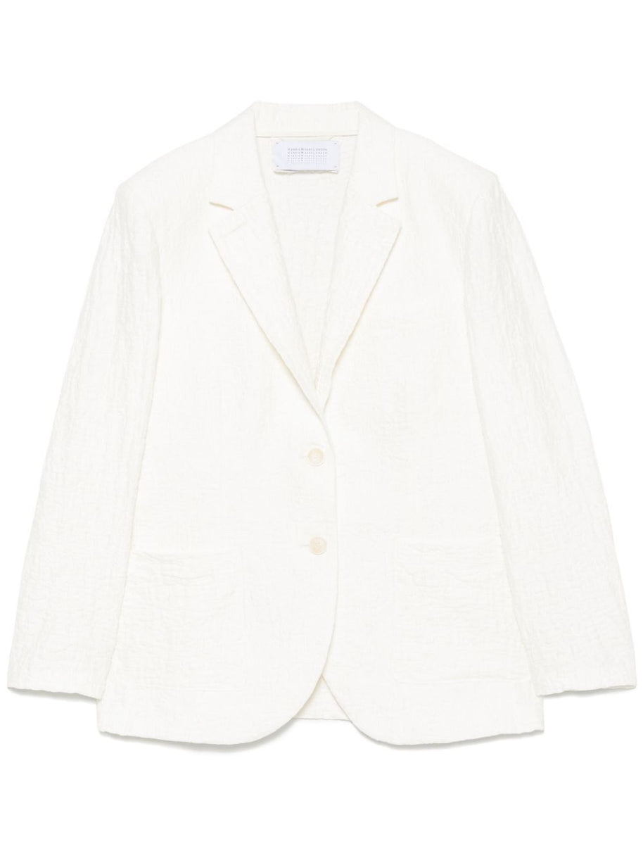 Harris Wharf London Textured Single Breasted Jacket in White