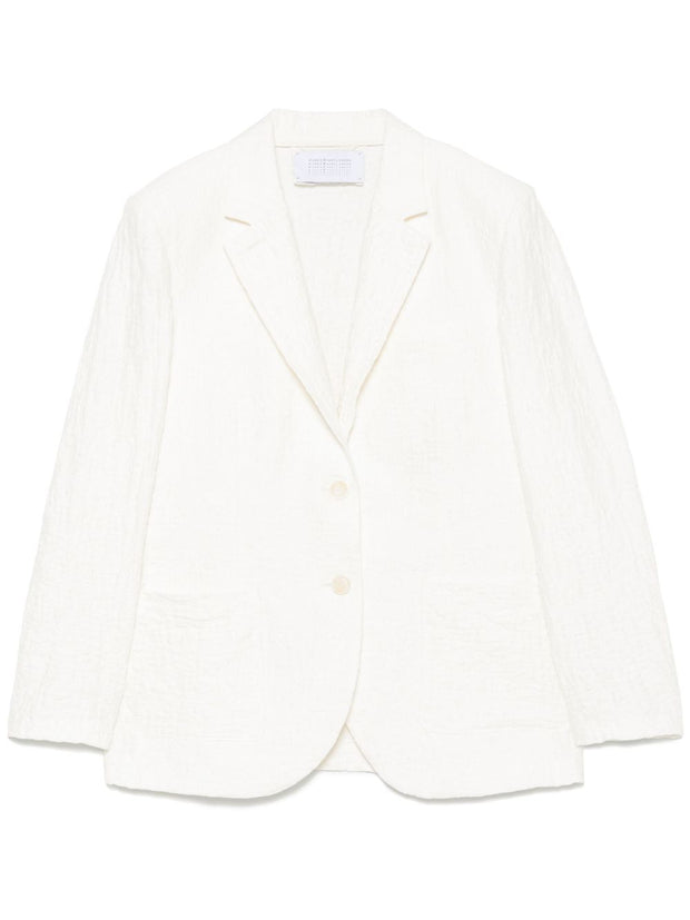 Harris Wharf London Textured Single Breasted Jacket in White