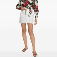 Dolce & Gabbana Floral Slide Sandals In White