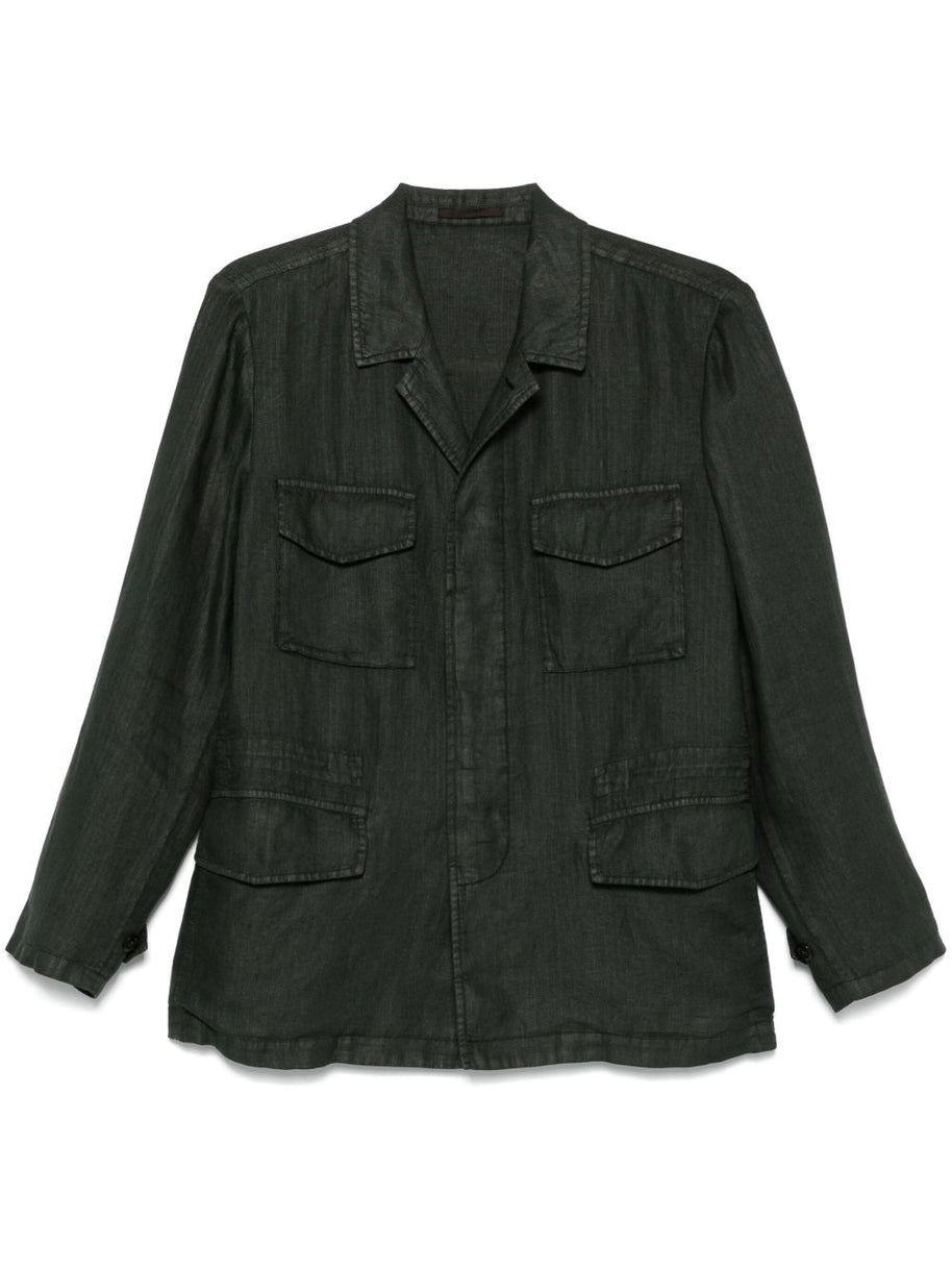 Boglioli Linen Jacket In Green