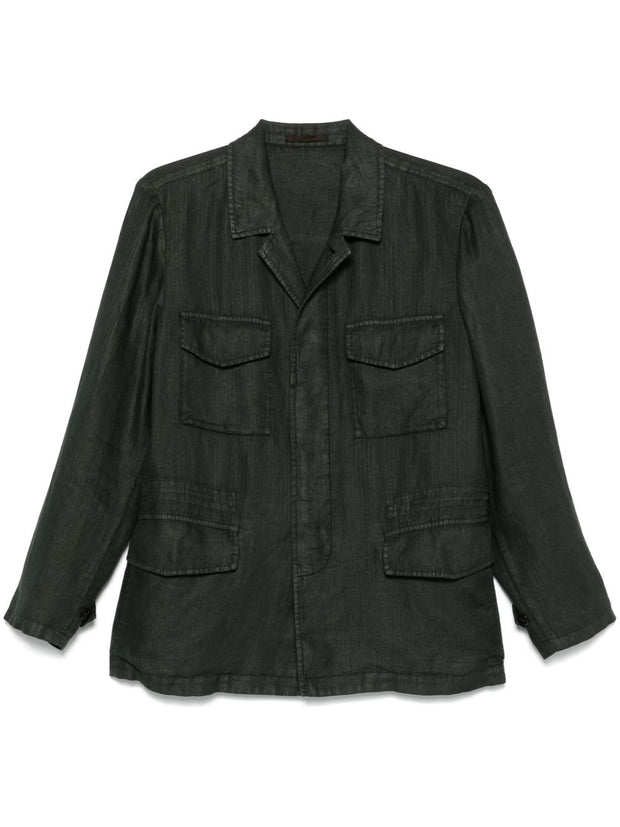 Boglioli Linen Jacket In Green