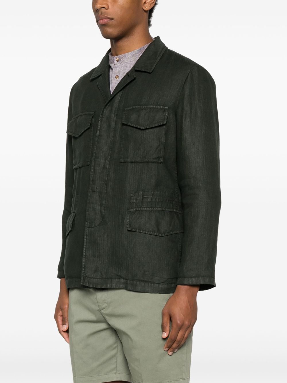 Boglioli Linen Jacket In Green