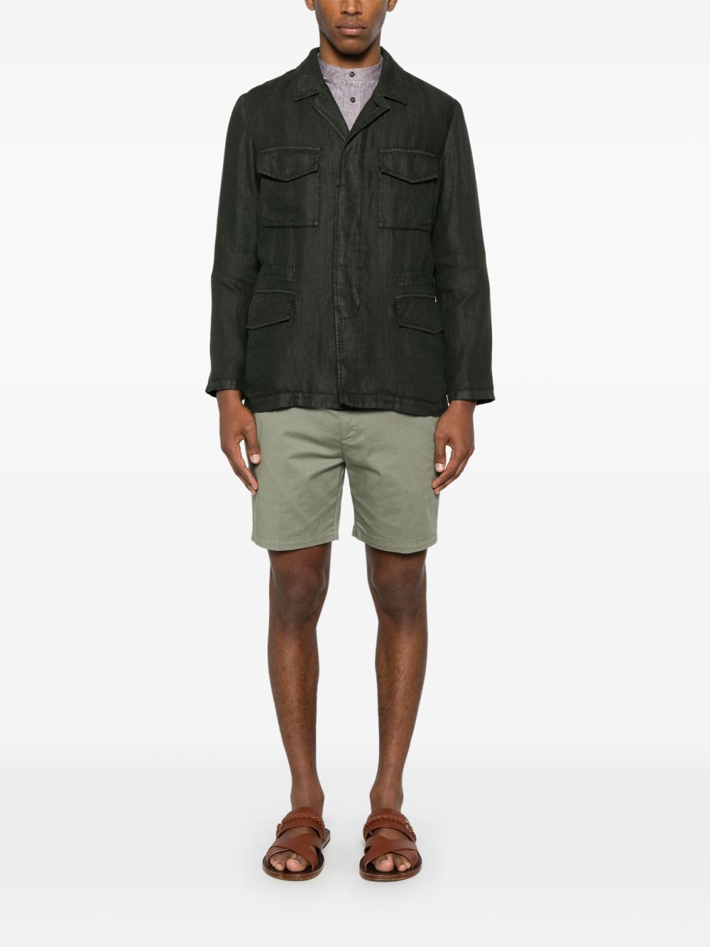 Boglioli Linen Jacket In Green