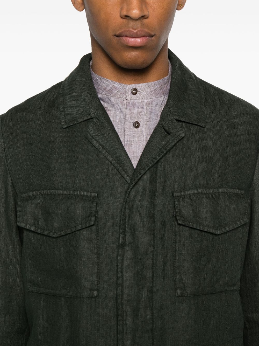 Boglioli Linen Jacket In Green