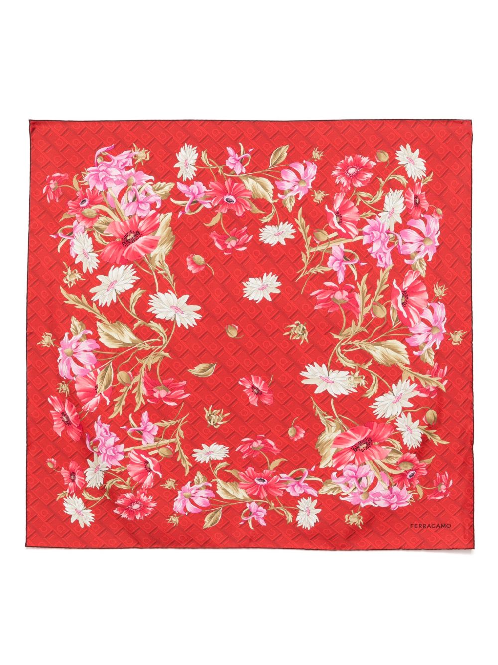 Ferragamo Silk Scarf In Red