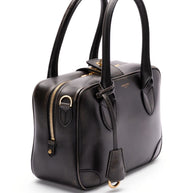 Golden Goose Vita Bag In Smooth Black Leather And Gold Details