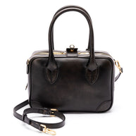 Golden Goose Vita Bag In Smooth Black Leather And Gold Details