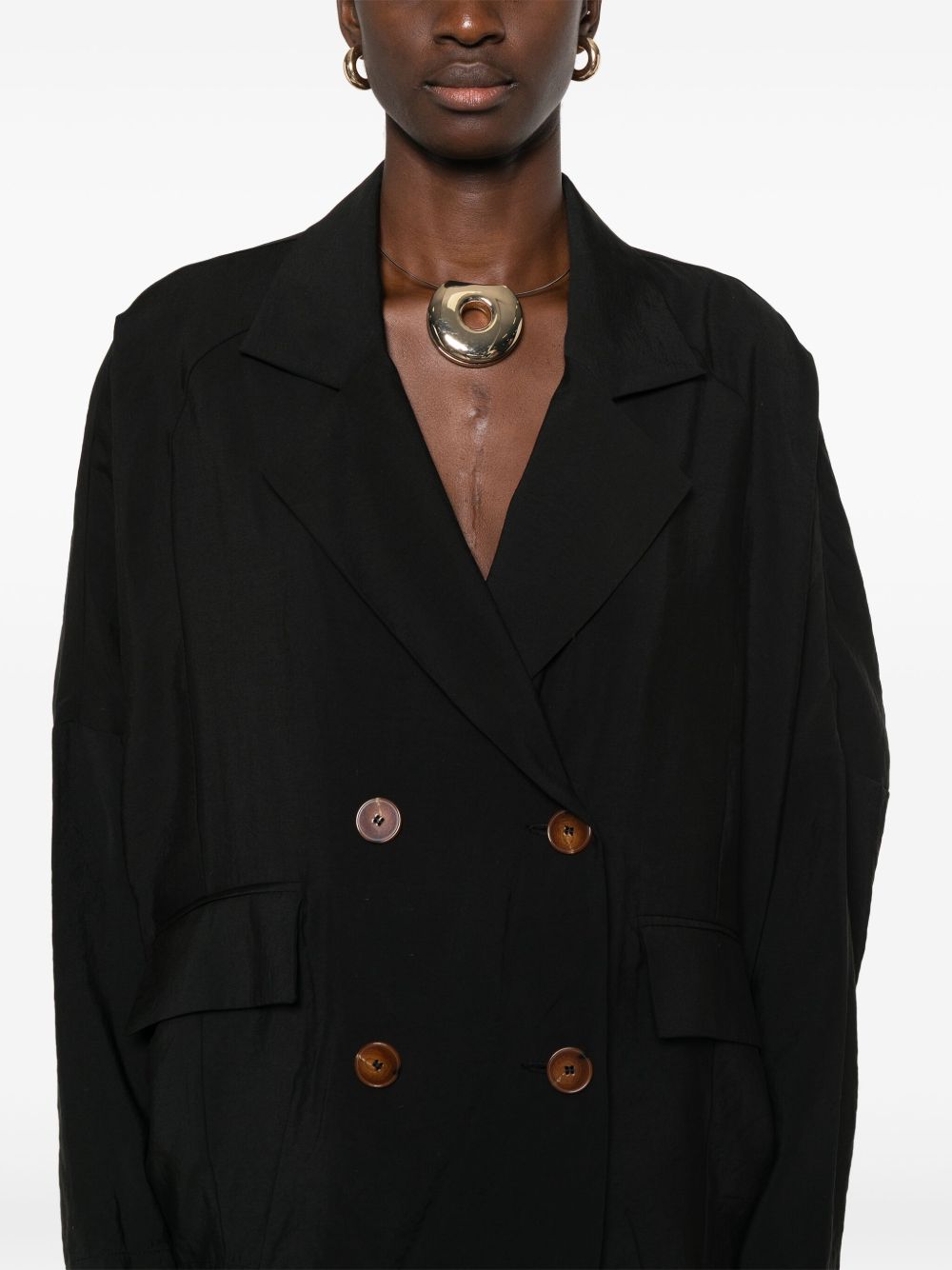 Alysi Double Breasted Jacket In Black