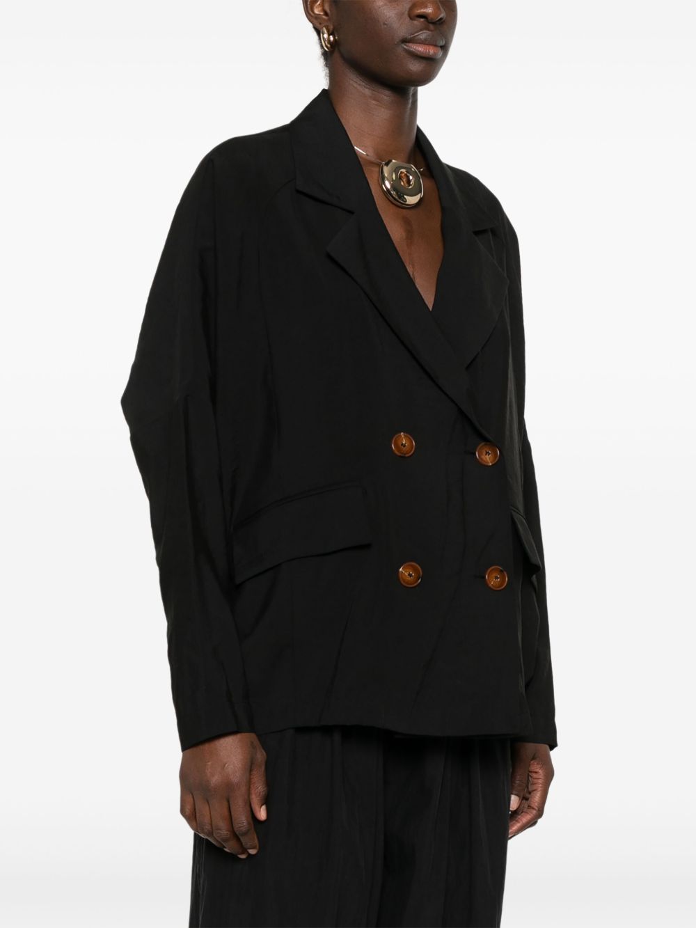 Alysi Double Breasted Jacket In Black