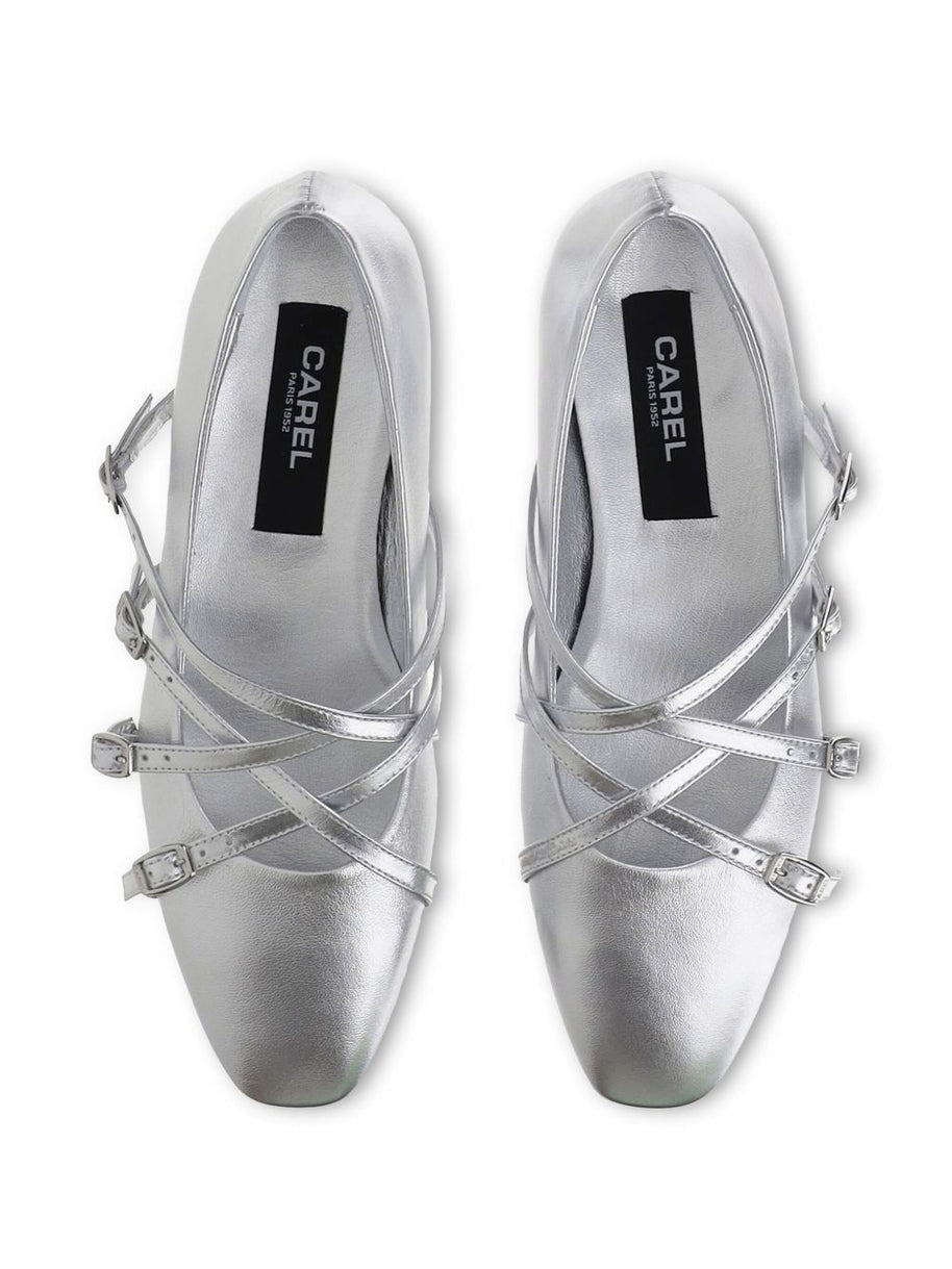 CAREL PARIS Eloise Ballet Flats In Silver