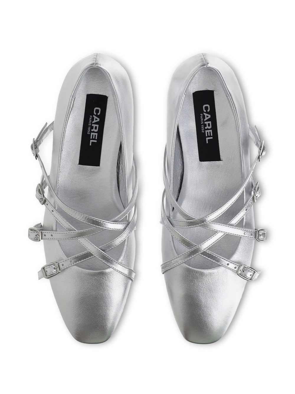 CAREL PARIS Eloise Ballet Flats In Silver