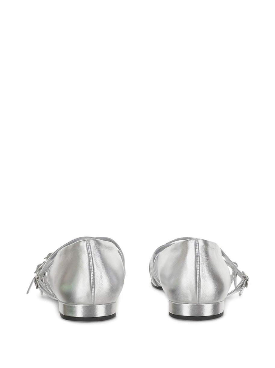 CAREL PARIS Eloise Ballet Flats In Silver
