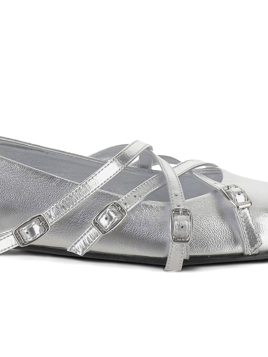 CAREL PARIS Eloise Ballet Flats In Silver