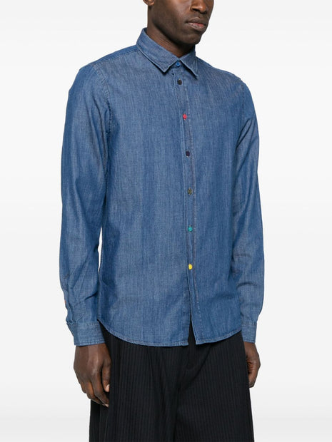 PS By Paul Smith Chambray Shirt In Blue