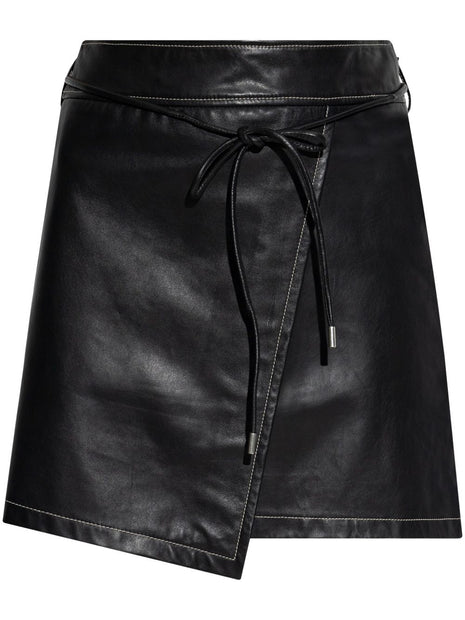 PS By Paul Smith Leather Mini Skirt In Black