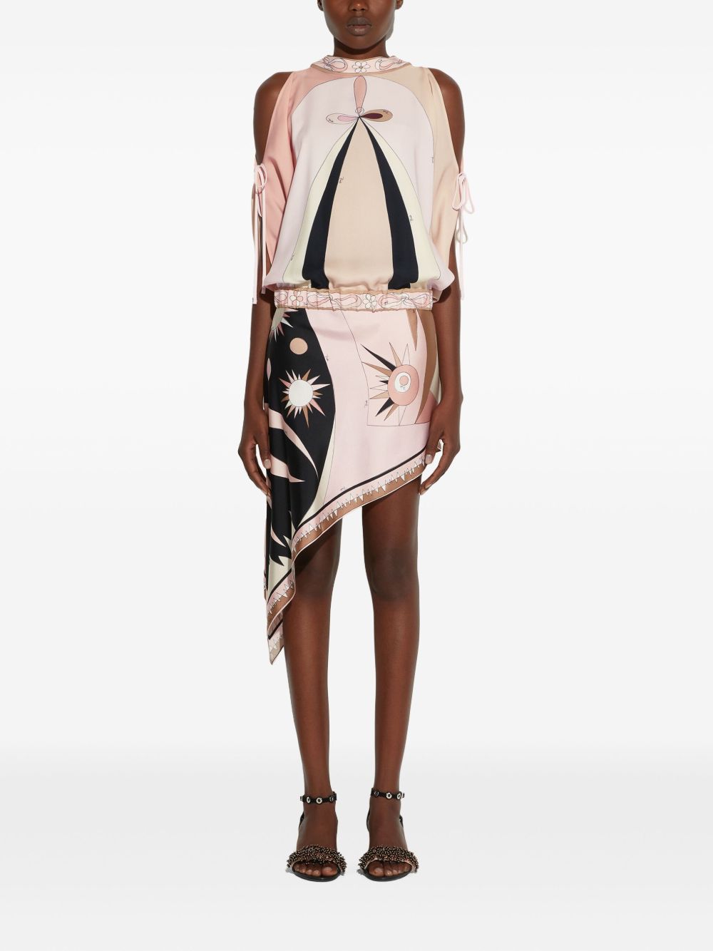 Pucci Stella Print Asymmetrical Mini Skirt