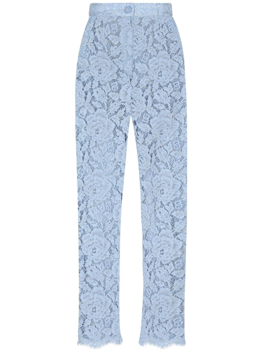 Dolce & Gabbana Cordonetto Lace Trousers - Clear Blue