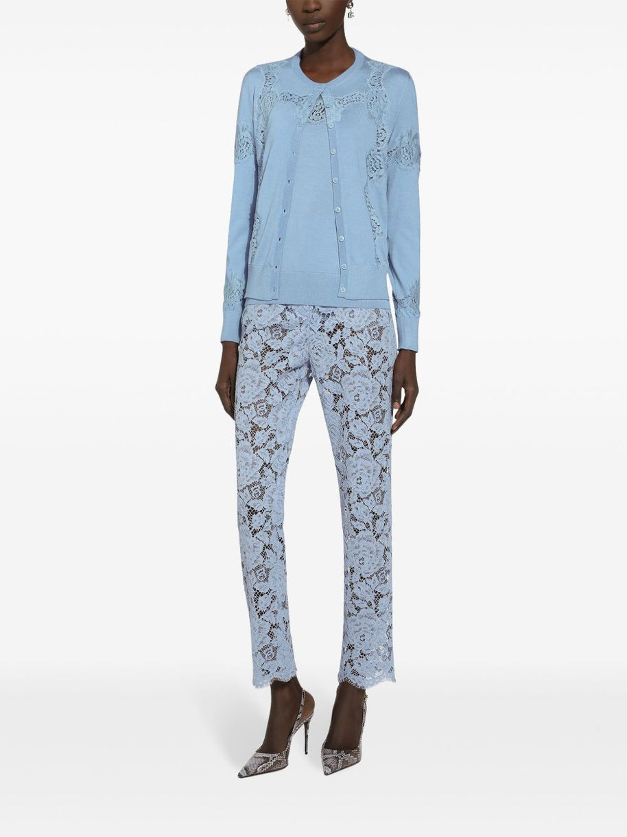 Dolce & Gabbana Cordonetto Lace Trousers - Clear Blue
