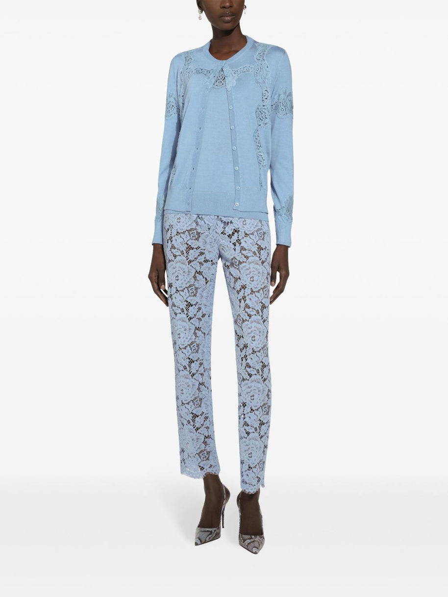 Dolce & Gabbana Cordonetto Lace Trousers - Clear Blue
