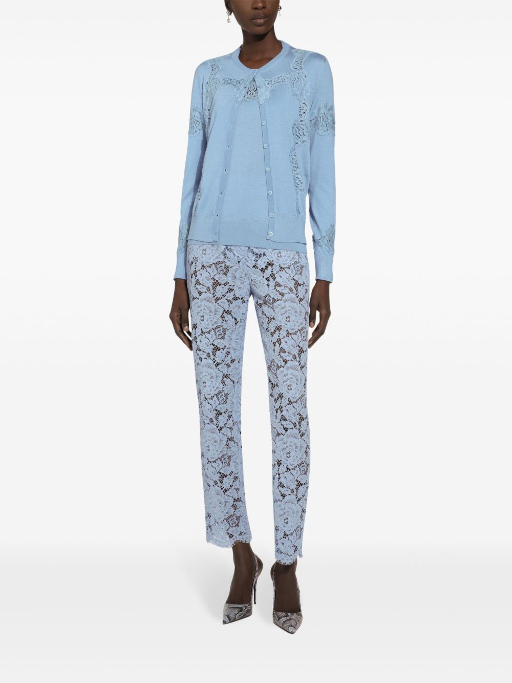 Dolce & Gabbana Cordonetto Lace Trousers - Clear Blue