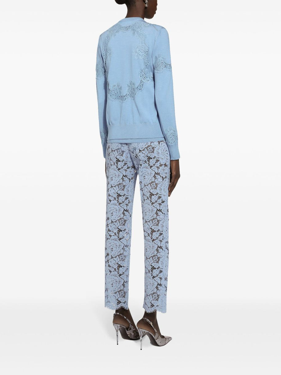 Dolce & Gabbana Cordonetto Lace Trousers - Clear Blue