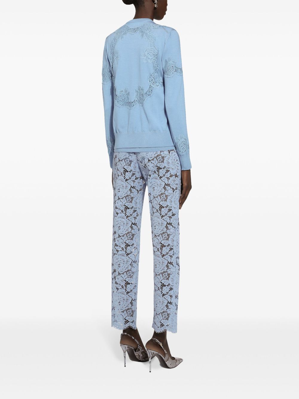 Dolce & Gabbana Cordonetto Lace Trousers - Clear Blue