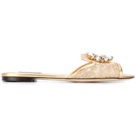 Dolce & Gabbana Rainbow Flat Lace Sandals - Golden