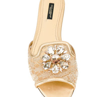 Dolce & Gabbana Rainbow Flat Lace Sandals - Golden
