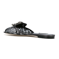 Dolce & Gabbana Rainbow Flat Lace Sandals - Silver