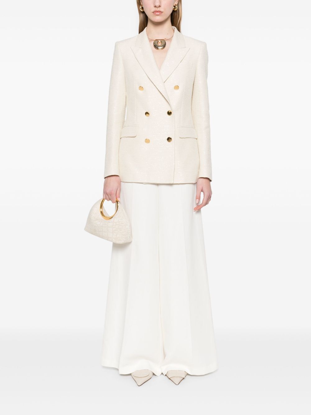 Tagliatore Double Breasted Jacket In Ivory
