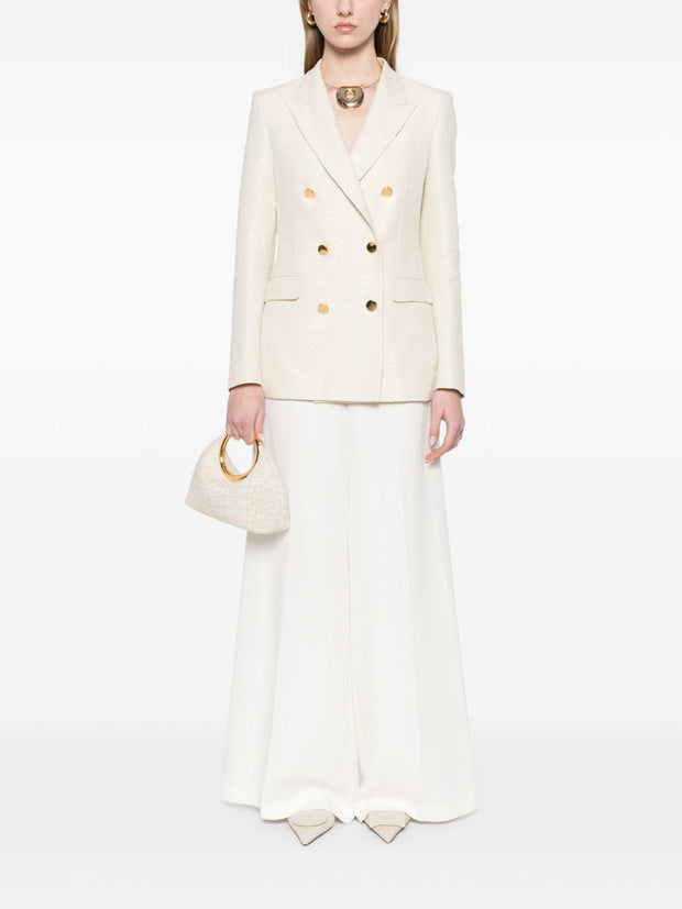Tagliatore Double Breasted Jacket In Ivory