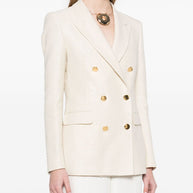 Tagliatore Double Breasted Jacket In Ivory