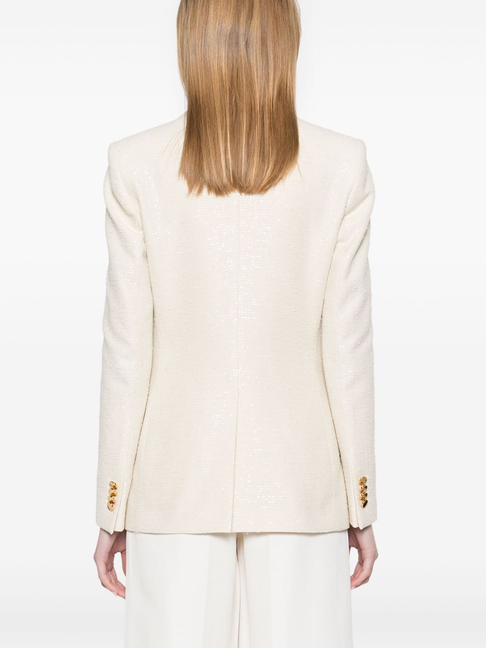 Tagliatore Cotton Blend Double-breasted Jacket Ivory