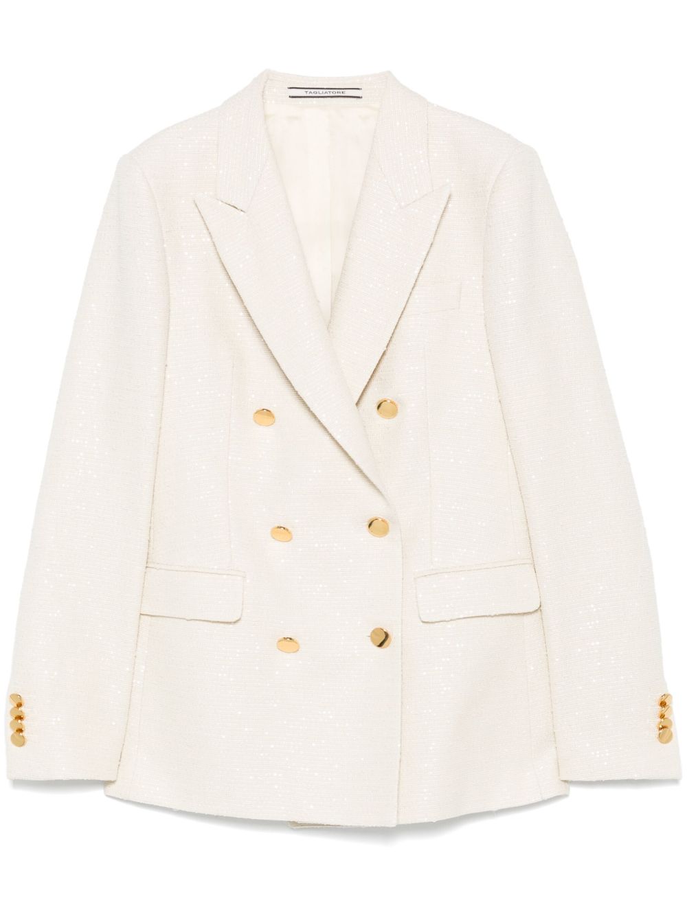 Tagliatore Cotton Blend Double-breasted Jacket Ivory