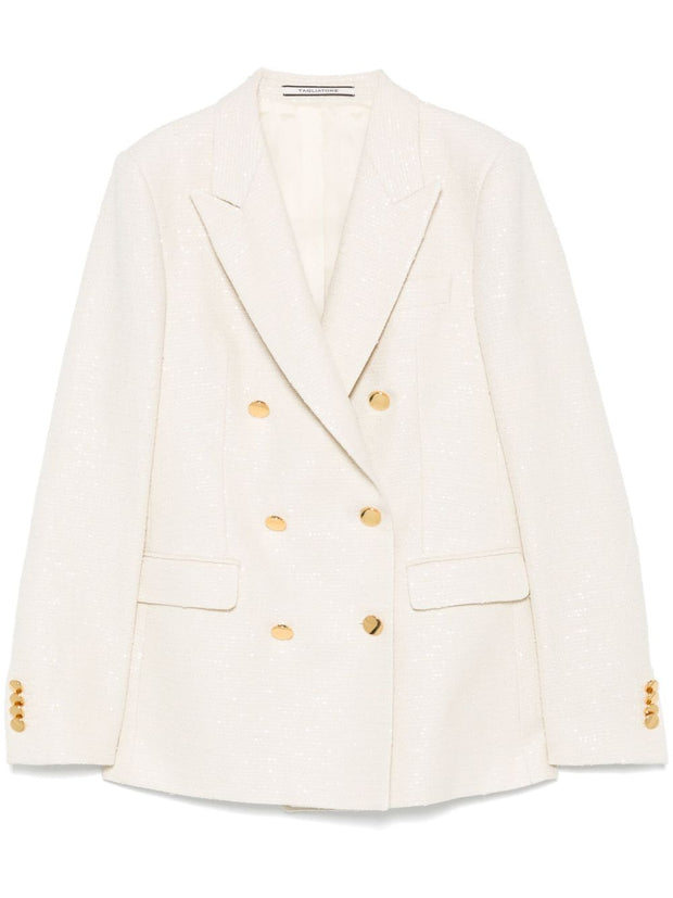 Tagliatore Double Breasted Jacket In Ivory