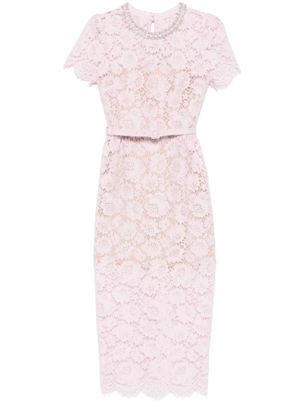 Self-portrait Lace Midi Dress In Pink