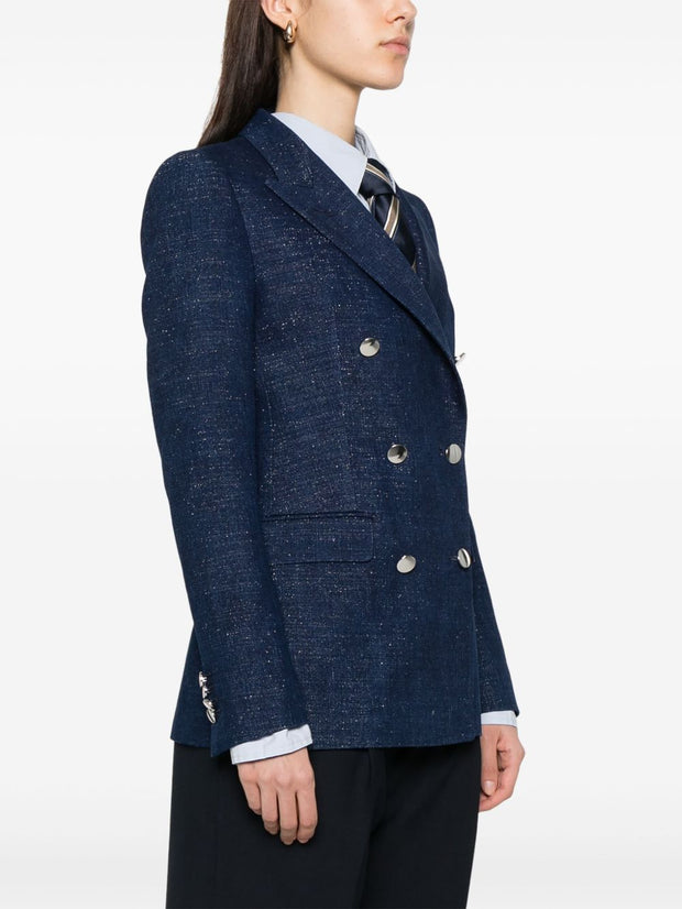 Tagliatore Cotton Double-breasted Jacket  Blue