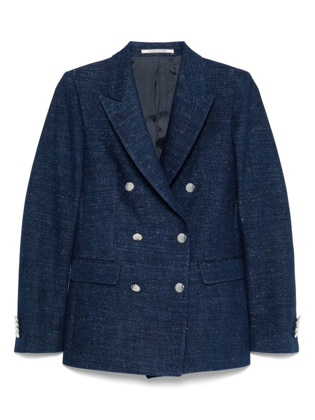 Tagliatore Cotton Double-breasted Jacket  Blue