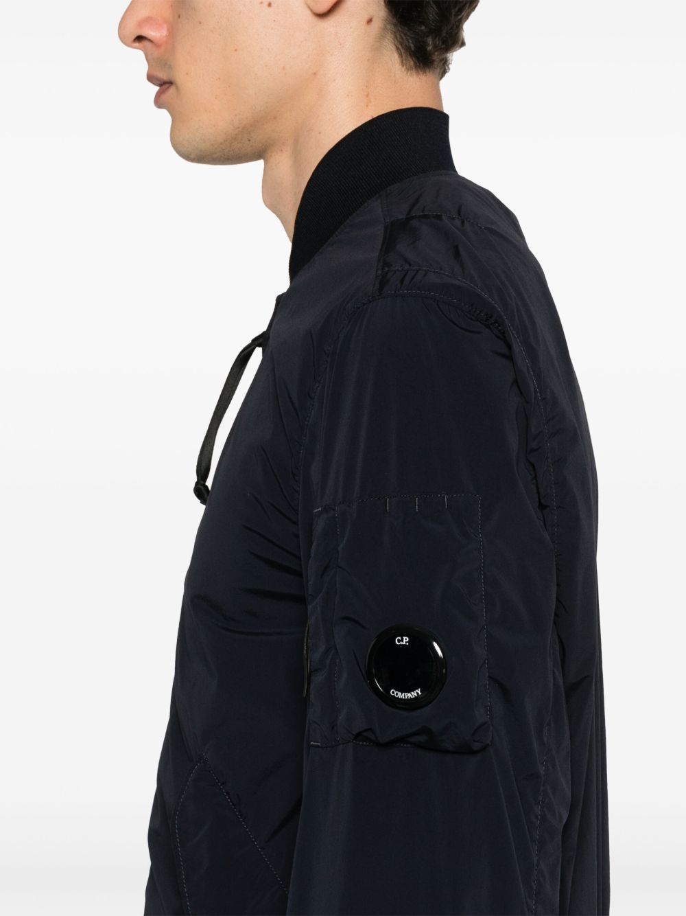 C.P. COMPANY Nylon Bomber Jacket In Blue