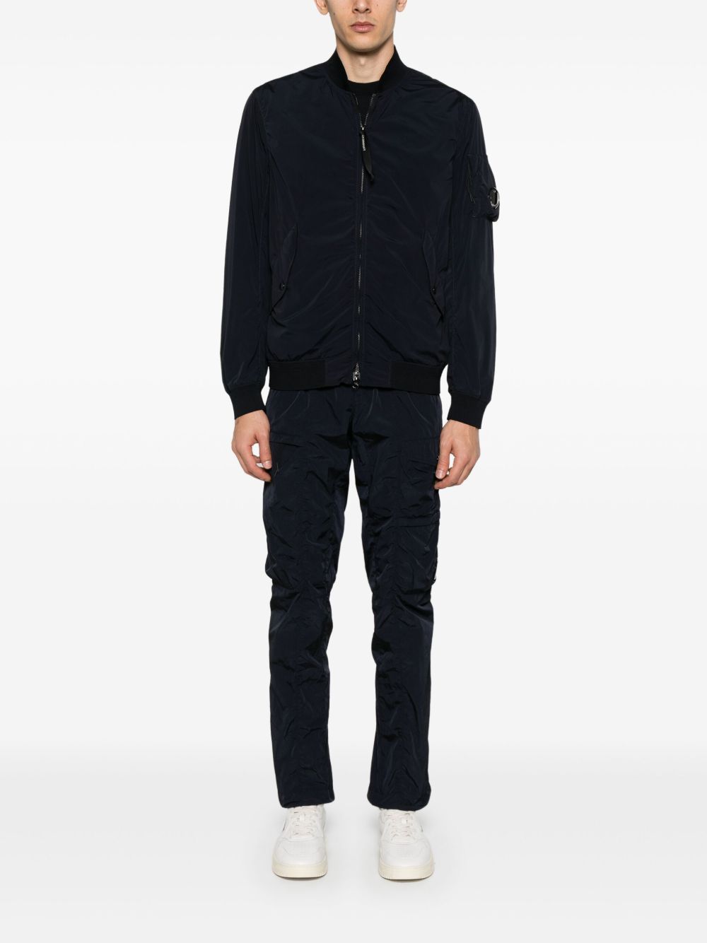 C.P. COMPANY Nylon Bomber Jacket In Blue