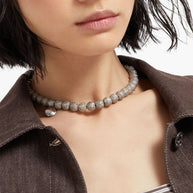 Brunello Cucinelli 925 Sterling Silver Shimmer Bead Necklace