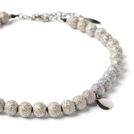 Brunello Cucinelli 925 Sterling Silver Shimmer Bead Necklace