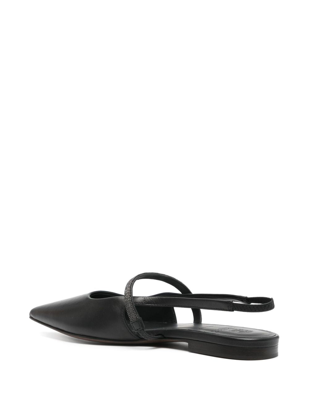 Brunello Cucinelli Leather Slingback Pumps - Black