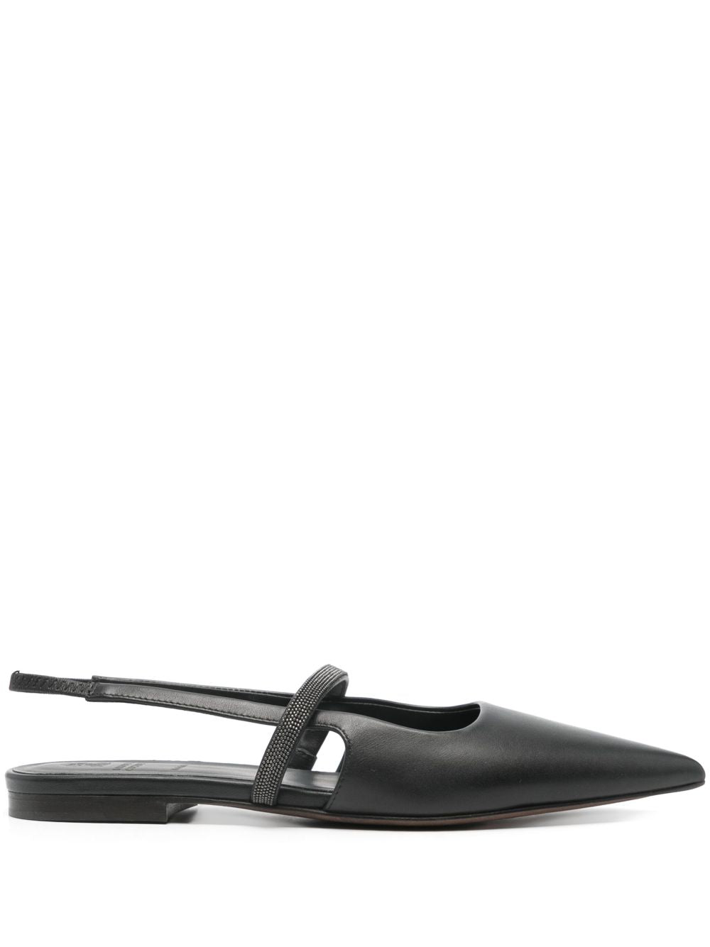 Brunello Cucinelli Leather Slingback Pumps - Black