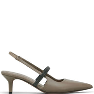 Brunello Cucinelli Leather Slingback Pumps - Grey