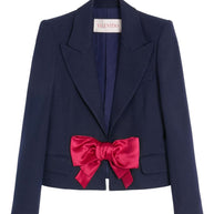 Valentino Blue Jacket With Bow Detail